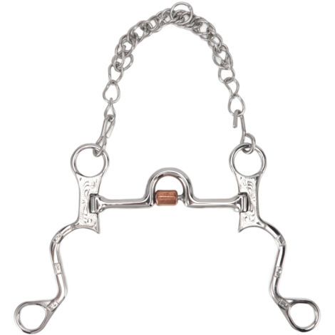 120mm Horse Mouth Snaffle with Chain Stainless Steel Horse Bit for Equestrian Training Equipment