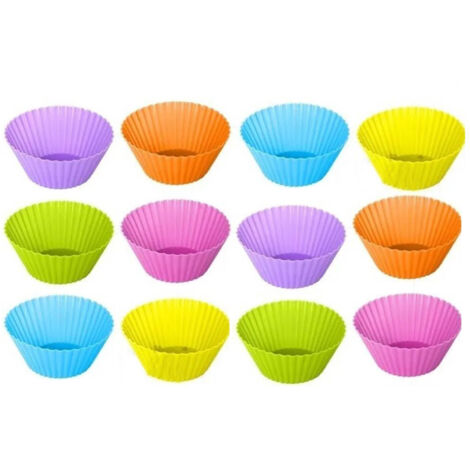 12pcs Silicone Baking Cups High Temperature Resistant Food Grade Silicone Muffin Cups for Party (1/5)