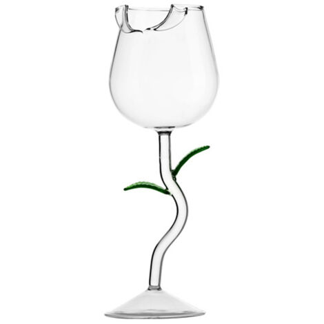 Wine Glass Rose Flower Shape Wine Cup High Borosilicate Glass Cocktail Glass for Party Bar (1/5)