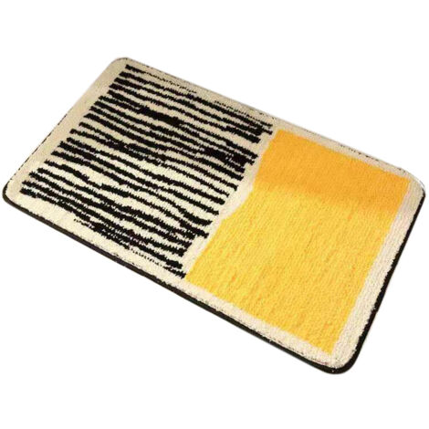 Carpet Rectangular Anti Skid Thickened Comfortable Moisture Absorbing Washable Rug for Entrance Yellow 40 X 60cm (1/5)