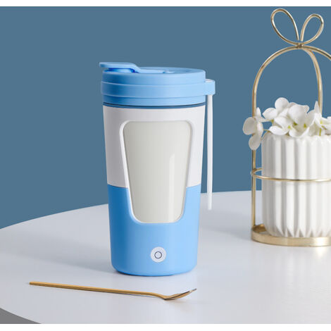 430ml Electric Mixing Mug Healthy 7000 RPM Rechargeable Self Stirring Mug with Silicone Handle for Protein Shakes Coffee Blue (1/5)