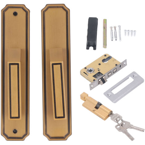Front Exterior Door Handle Lockset Aluminum Alloy Silent Home Door Handle Lock with Keys for Bedroom Hotel Balcony (1/5)