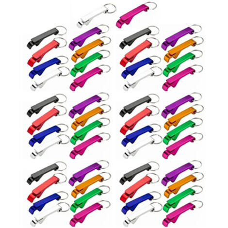 50pcs Keychain Bottle Opener Aluminum Alloy Mini Pocket Beer Beverage Opener Colorful Metal Bottle Opener (1/5)