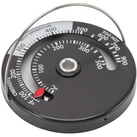 Stove Thermometer Aluminum Alloy Dial Brass Pointer Robust Accurate Measurement Magnetic Fireplace Thermometer
