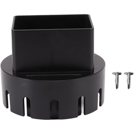 Downspout Adapter Plastic Drain Adapter Replacement Downpipe Converter Connector with Screws Black L 3x4in (1/5)