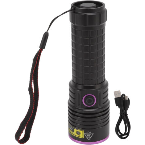 Y48 365nm Ultraviolet Flashlight Rechargeable Black Light Flashlight for Resin Curing Currency Verification Scorpion Pet Urine Search (1/5)