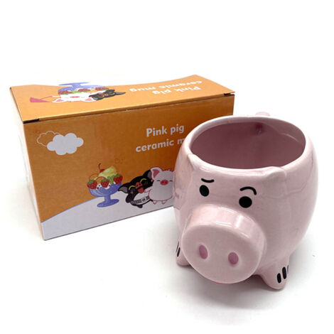 3D Pig Coffee Mug Novelty Pink Cute Pig Ceramic Coffee Tea Mug Funny Porcelain Water Cup for Home Indoor (1/5)
