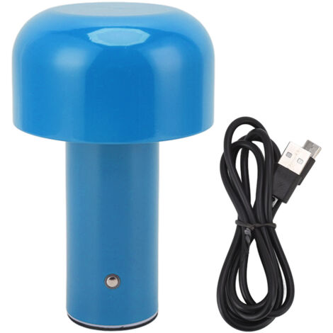 LED Desk Lamp Mushroom Design USB Charging 3 Color Temperature Touch Table Light for Restaurant Study Blue (1/5)