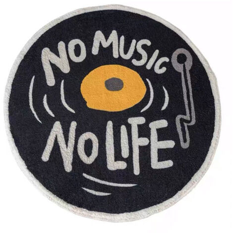 Water Absorbent Mat Retro CD Disk Design Anti Slip Thick Soft Imitation Cashmere Home Bathroom Mat Type 1 100x100cm (1/5)
