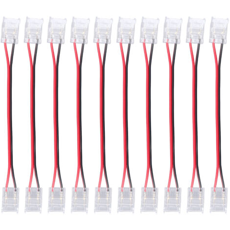 10 Pcs COB Strip Light Connector 2Pin PC Material 10mm Width Double Headed Strip to Strip Extension Connector (1/5)