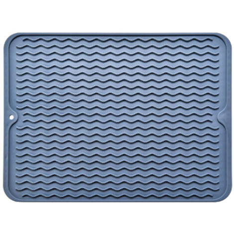 Table Insulating Rubber Mat Anti Slip Waterproof Heat Resistant Dish Drying Placemat for Kitchen Blue (1/5)