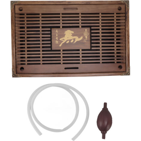 Water Storage Tea Tray with Drainage Tool Hose Non Fading Water Drainage Tea Serving Tray for Home Type A Light Black (1/5)