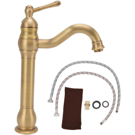 Basin Faucet Retro European Style Brass Gourd Design with Hose and Gasket Bathroom Sink Faucet for Home (1/5)