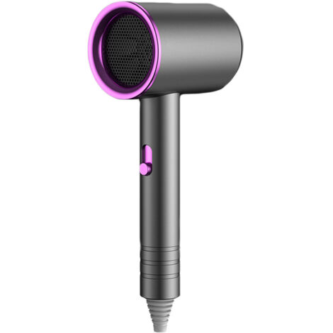 Hair Drier Mute 360 Degree Rotatable Nozzle Fast Drying ABS PP Portable Blow Dryer for Home Salon Gris avec lumière bleue (1/5)