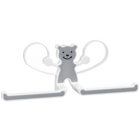 Storage Hook Rack Multipurpose Strong Bearing Capacity Waterproof Punch Free Towel Rack Holder for Home Grey (1/5)