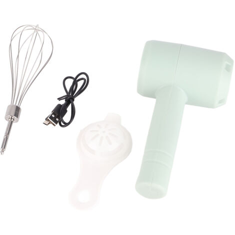 Electric Hand Mixer Automatic USB Rechargeable Portable Cordless Handheld Mixer for Baking Cake Egg Cream Light Cyan (1/5)