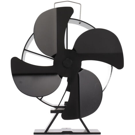 Heat Powered Stove Fan Aluminum Alloy 4 Blades Strong Wind Fireplace Fan for Home (1/5)