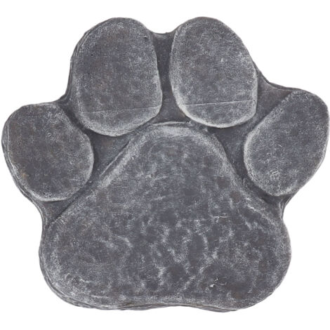Dog Pawprint Memorial Stone DIY Lettering Dog Grave Marker Pet Monument for Outdoor Lawn Patio Rock Grey (1/5)