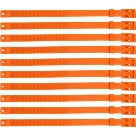 10PCS Goat Collar PU 23 Inch Adjustable Livestock Collar for Farm Animal Cow Horse Sheep Orange