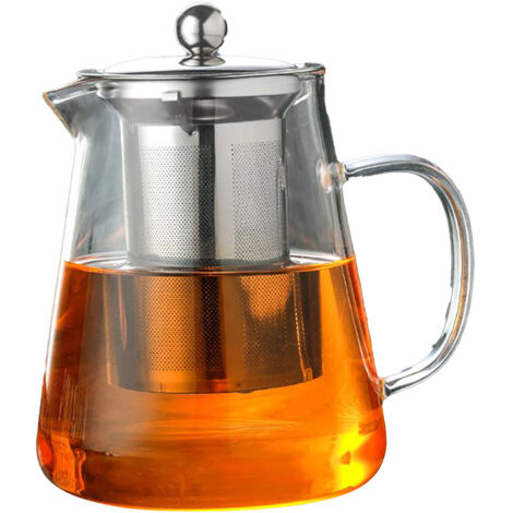 1300ml Glass Teapot Thickened Heat Resistant Clear Ergonomic Handle for Loose Leaf Blooming Tea (1/5)