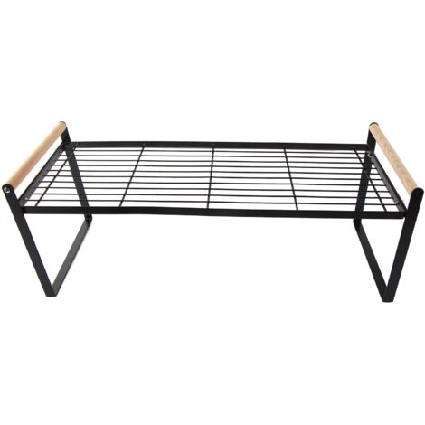 Cabinet Storage Shelf Rack Layered Storage Easy to Install Multifunction Counter Organizer Shelf for Seasoner Bowl Large Black (1/5)