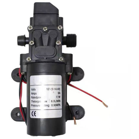High Pressure Diaphragm Pump Smart Electric 6L Flow Rate Self Priming Pump for Car Wash Agricultural DC12V 72W