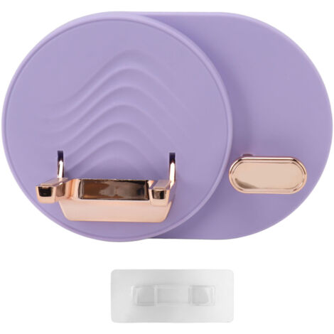 Hair Dryer Shelf Wall Mounted Space Saving Punching Free Cable Storage Blow Dryer Holder for Bathroom Purple (1/5)