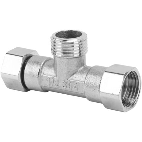 Pipe Fitting 3 Way Tee 304 Stainless Steel Hose Connector Pipeline Adapter G1/2 for Water Air Middle Male Thread