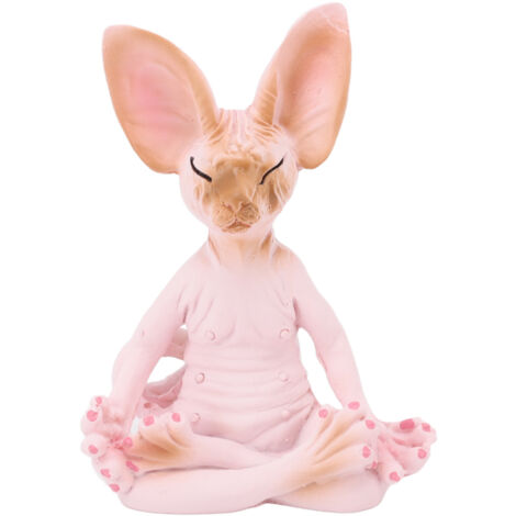 Cat Meditate Statue Vivid Details Cat Meditate Collectible Figurines for Homes Office Yoga Room Ornaments Gifts Pink (1/5)