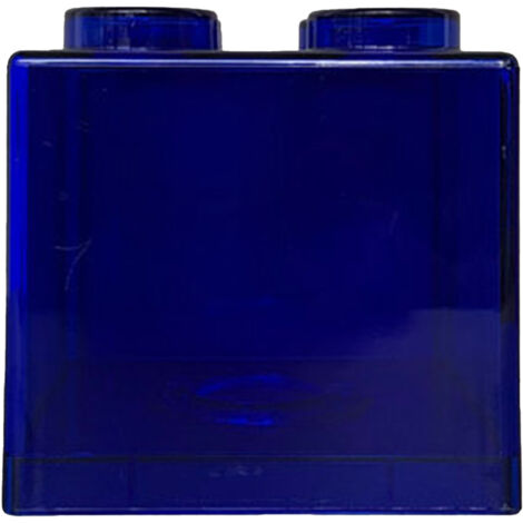Clear Money Saving Bank Building Block Design Rectangular Transparent Coin Saving Box for Kids Boys Girls Blue 8.9x8.9x9.2cm / 3.5x3.5x3.6in (1/5)