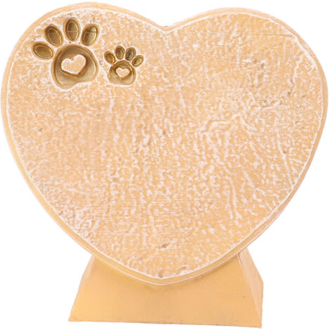 Heart Shaped Animal Tombstone DIY Resin Dog Pet Memorial Stone Outdoor Courtyard Decoration Ornaments Standing Sandy Yellow (1/5)