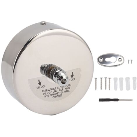 Retractable Clothesline 304 Stainless Steel Safety Auto Retraction Double Pulley Laundry String Line for Indoor Outdoor 3.8m/12.5ft (1/5)