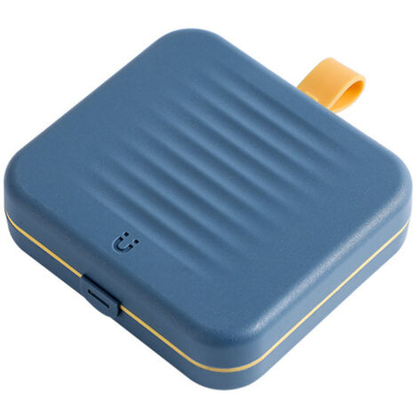 Magnetic Suction Sewing Box Portable Small Double Layer Magnetic Sewing Box Kit for Home Dormitory Travel Blue (1/5)