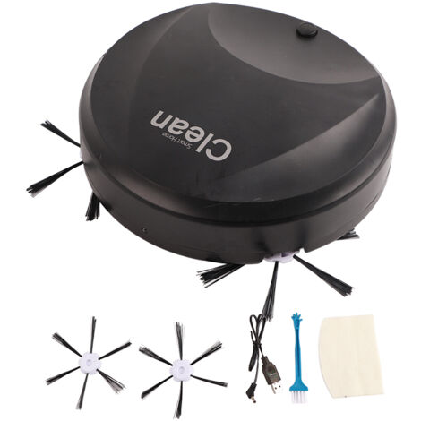 Robotic Vacuum Cleaner Smart Wireless Low Noise USB Charging Automatic Clean Robot for Sweeping and Mopping Black (1/3)