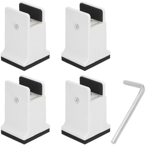 4pcs Adjustable Furniture Risers with Screw Clamp Rubber Bed Couch Risers for Heavy Duty Furniture White (1/5)