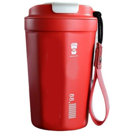 390ml Insulated Coffee Mug Keep Warm Cold Portable Stainless Steel Camping Mug for Home School Office Outdoor Red (1/5)