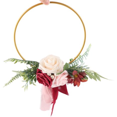 Metal Garland Wedding Bridesmaids Hand Silk Flower Garland Home Decoration Lintel Garland (1/5)
