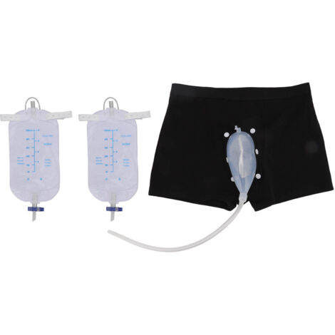 Men Urinal Collector Set Safe Hygienic Shorts Type Urine Funnel Pee Holder Collector for Elder Men Patient