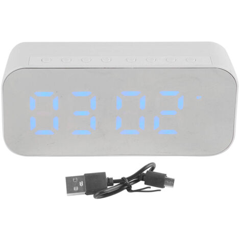 Alarm Clock Bluetooth Speaker High Volume Multifunctional Portable Mini Wireless Speaker for Outdoor and Home White (1/5)