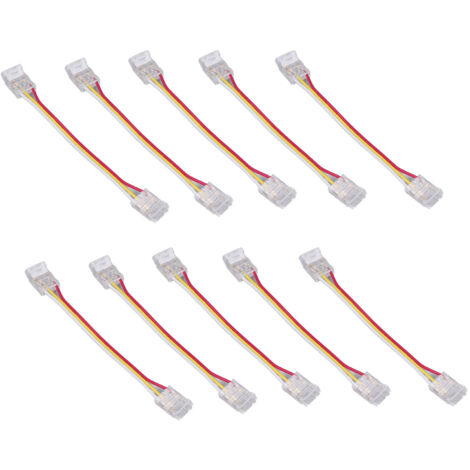10pcs LED Strip Light Connector Kit 3Pin 10mm Quick Connection Strong Compatibility COB Light Strip Connector for Warehouse (1/5)