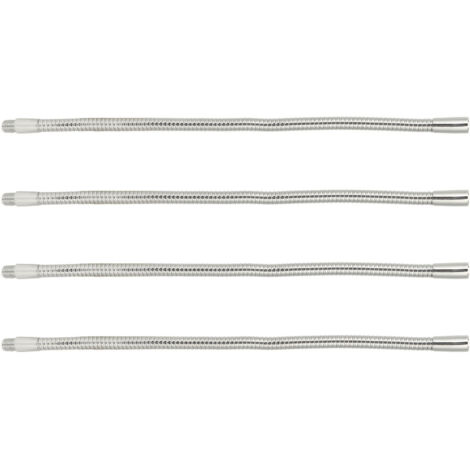 4 Pcs LED Gooseneck Lamp Hose Table Lamp Lights Accessories LED Hose Metal Pipe Chrome 35cm