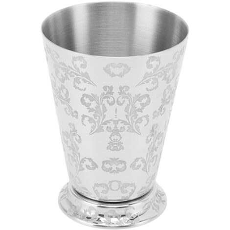 Cocktail Drinking Cup 304 Stainless Steel Silver Finish Moscow Mule Mug for Bars Home Leaf Pattern Carving (1/5)