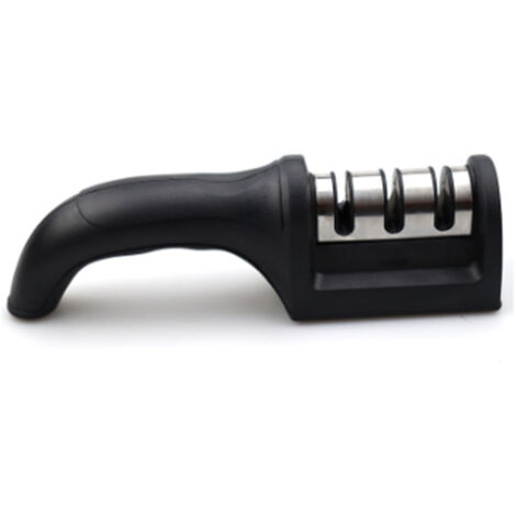 Knife Sharpener 3 Slot Kitchen Knives Sharpen Blade Sharpening Tool for Home Kitchen Black (1/5)
