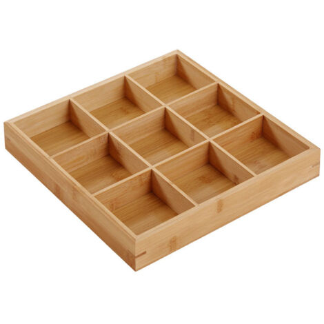 Divided Wooden Tray Multi Compartments Serving Tray for Hot Pot Restaurants Sushi Plate 9 Compartments (1/5)