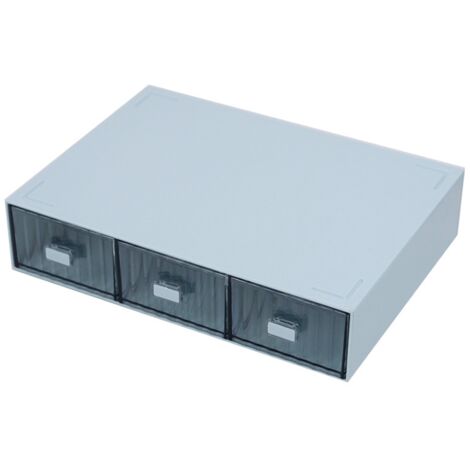 Desktop Drawer Organizer Waterproof Dustproof Plastic DIY Combination Multi Layer Stackable Drawer Storage Case Striped Blue 3 Drawers (1/5)