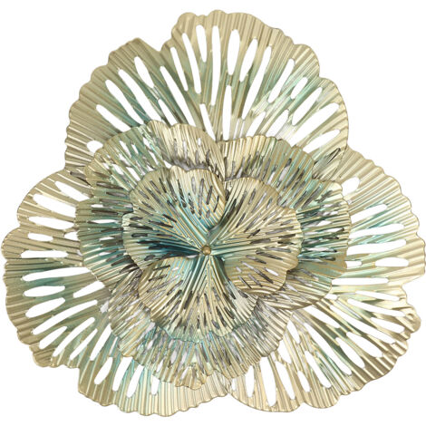 Metal Wall Decor Modern Stylish Triangular Ginkgo Flower Iron 3D Wall Sculpture for Living Room Bedroom Hall Type A (1/5)