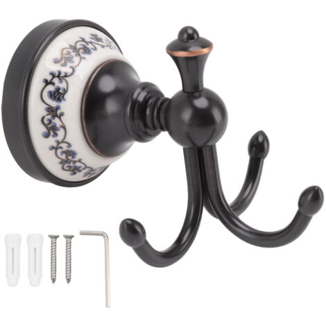 Wall Mounted Coat Hook 3 Prong Retro Look Corrosion Resistance Hanging Towel Hook for Bathroom Bedroom (1/5)