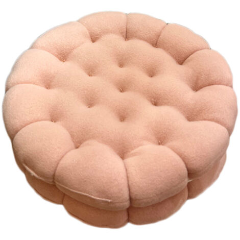 Cookie Cushion Cute Soft Breathable PP Cotton Filling Seating Cushion for Dormitory Bedroom Bedside 450g Strawberry Pink (1/5)