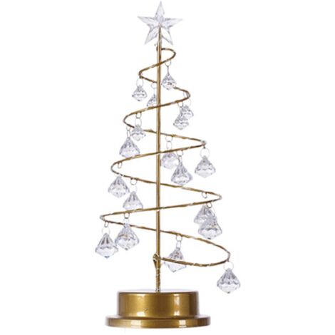 Christmas Crystal Tree Lamp Acrylic Crystal Pendant Christmas Decorative Desk Lamp for Bedroom Crystal Tree Lamp, Warm White (1/5)