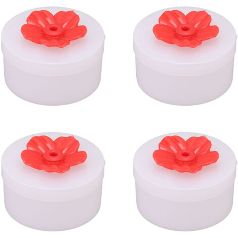 4pcs Hummingbird Feeder Flower Shaped Handheld Bird Feeder Wild Bird Feeding Tool for Outdoor Garden Yard Red (1/5)